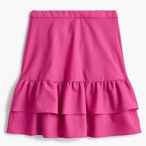 J Crew Wool Flannel Ruffle Skirt